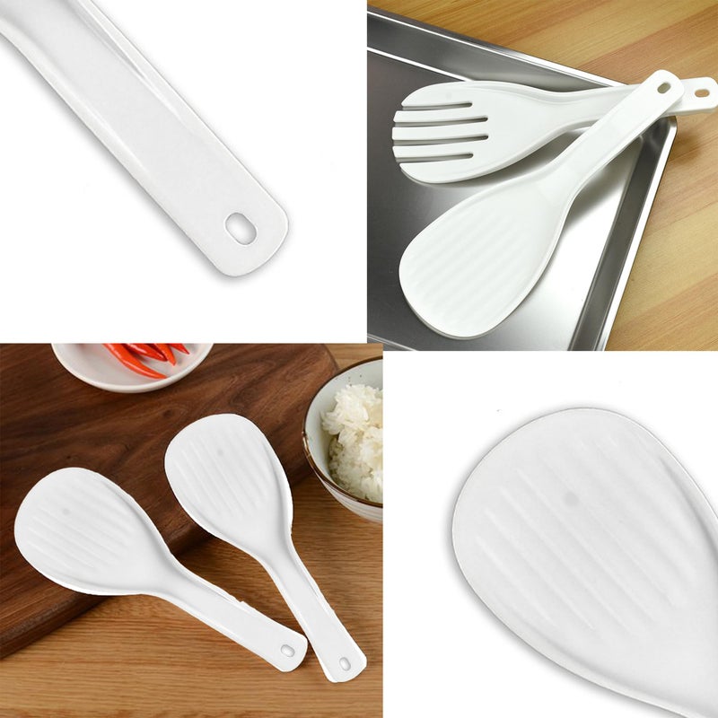 Setaria Viridis Meal Spoon Rice Paddle Spoon Rice Spoon Paddle Rice Scooper Household Necessities Plastic Rice Paddle Spoon Non-Stick Rice Spoon 2pcs Rice Spatula - Image 5